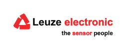 Logo de Leuze Electronic - Leyenda Leuze Electronic con "the sensor people" pie en negro y rojo