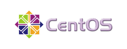 Logo CentOS, estrella multicolor y leyenda CentOS